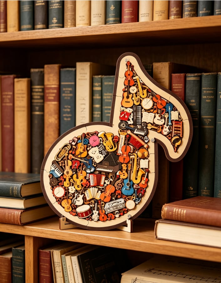 🔥🎶Musical Note Instrument Jigsaw Puzzle Ornament