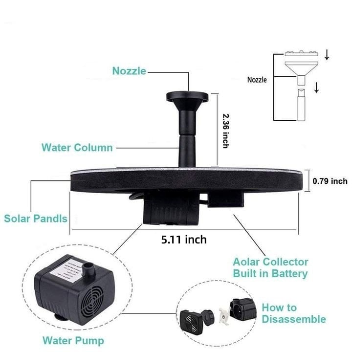 🔥Last Day 49% OFF🔥Upgraded Solar Powered Water Fountain Pump With Accessories