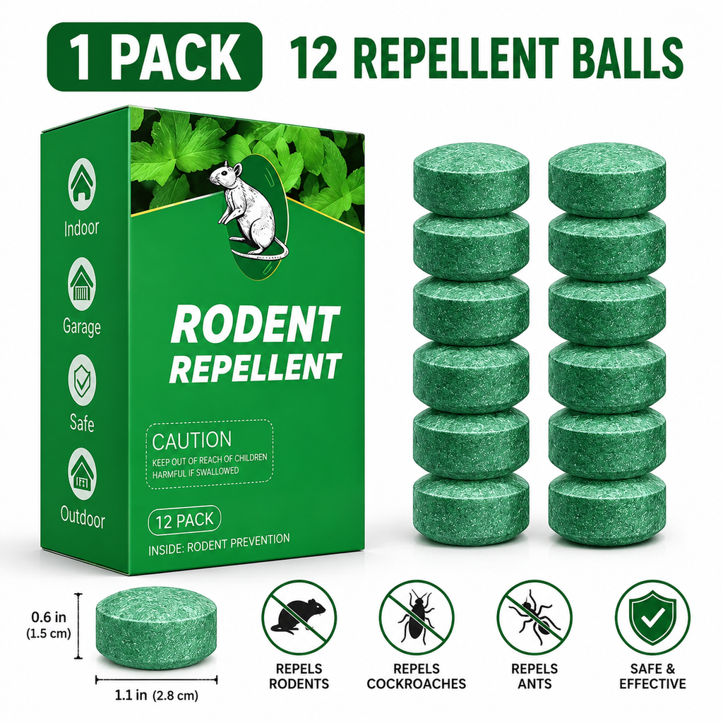 🌿✨ Natural Rodent Repellent Balls – Peppermint & Lemon Oil Pest Deterrent (12 Pack)