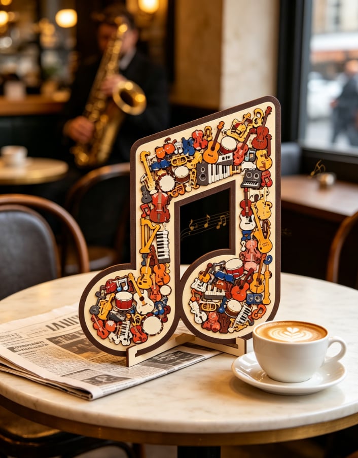 🔥🎶Musical Note Instrument Jigsaw Puzzle Ornament