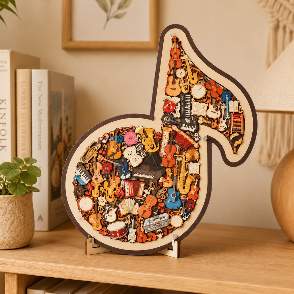 🔥🎶Musical Note Instrument Jigsaw Puzzle Ornament